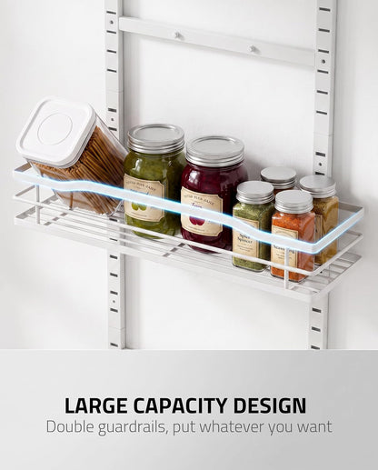 White 9-Tier Over The Door Pantry Organizer, Pantry Organization And Storage, Metal Hanging Spice Rack Shelves Door, Home & Kitchen Essentials, Laundry Room Bathroom Organization