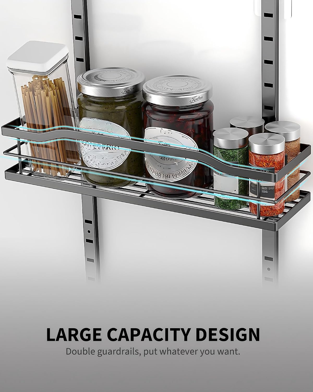 White 9-Tier Over The Door Pantry Organizer, Pantry Organization And Storage, Metal Hanging Spice Rack Shelves Door, Home & Kitchen Essentials, Laundry Room Bathroom Organization