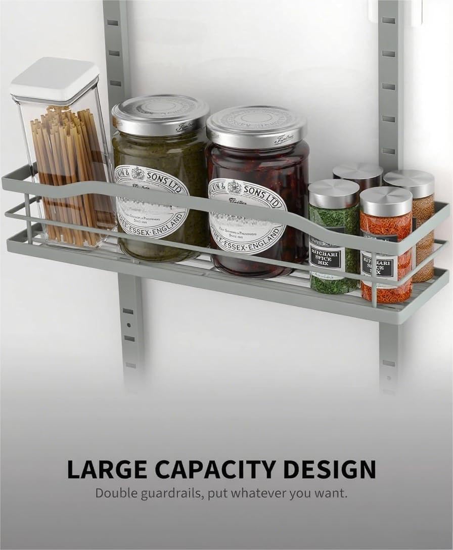 White 9-Tier Over The Door Pantry Organizer, Pantry Organization And Storage, Metal Hanging Spice Rack Shelves Door, Home & Kitchen Essentials, Laundry Room Bathroom Organization