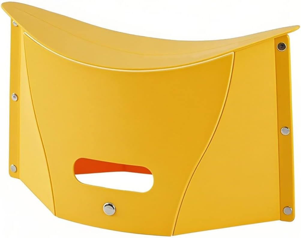 Portable Folding Stool Outdoor Camping Plastic Chair Ultra-Thin Paper Short Stool Used As Shopping Basket (Yellow)