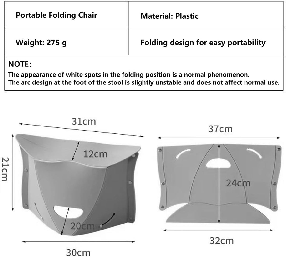 Portable Folding Stool Outdoor Camping Plastic Chair Ultra-Thin Paper Short Stool Used As Shopping Basket (Yellow)