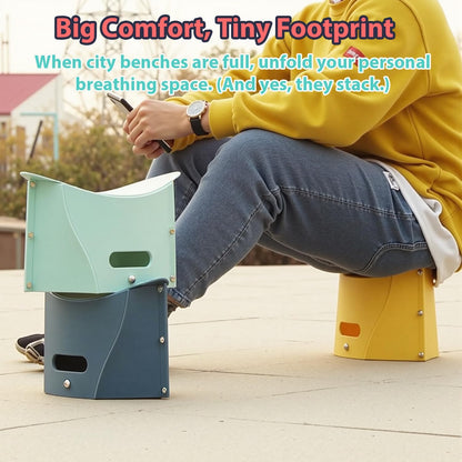 Portable Folding Stool Outdoor Camping Plastic Chair Ultra-Thin Paper Short Stool Used As Shopping Basket (Yellow)