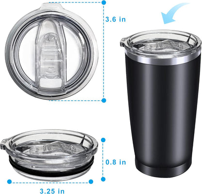 2PCS 20oz Tumbler Replacement Lids Covers for 3.25in Cup Mouth | Spill Proof Splash Resistant Lids Compatible Classic Stainless Steel Tumblers YETI Rambler Atlin,Beast Juro SUNWILL Cup