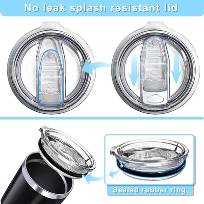 2PCS 20oz Tumbler Replacement Lids Covers for 3.25in Cup Mouth | Spill Proof Splash Resistant Lids Compatible Classic Stainless Steel Tumblers YETI Rambler Atlin,Beast Juro SUNWILL Cup