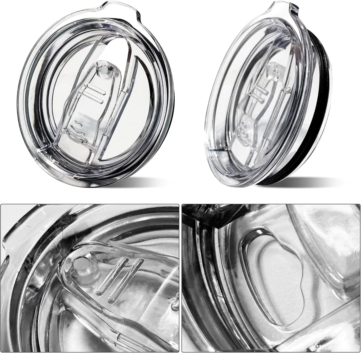 2PCS 20oz Tumbler Replacement Lids Covers for 3.25in Cup Mouth | Spill Proof Splash Resistant Lids Compatible Classic Stainless Steel Tumblers YETI Rambler Atlin,Beast Juro SUNWILL Cup