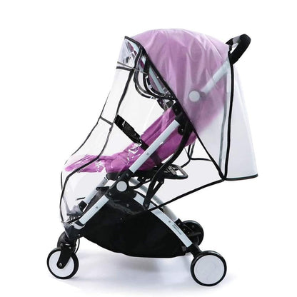 Waterproof Stroller Rain Cover Universal Travel Weather Shield EVA Pram Raincoat Clear Plastic Buggy Umbrella Windshield (Not Include Stroller)