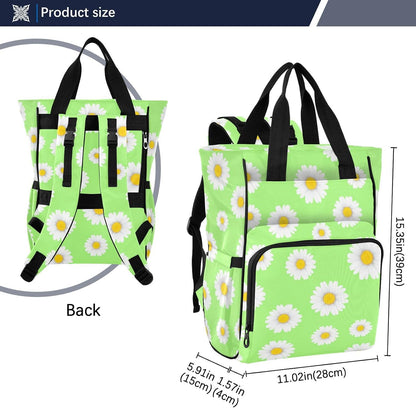 Diaper Bag Backpack, Multifunction Travel Bag for Moms Dads, Baby Changing Bag with Insulted Pockets, Stroller Straps and Side Bottle Pockets Fresh Daisy Pattern