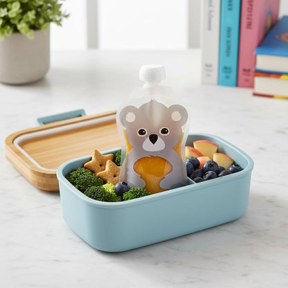 Reusable Baby Food Pouches, 6 Pack, 5oz, Assorted Animals