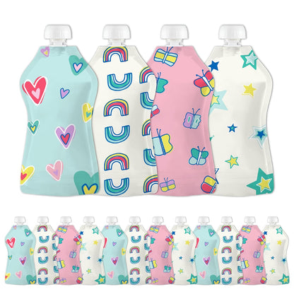Reusable Baby Food Pouches, 6 Pack, 5oz, Assorted Animals