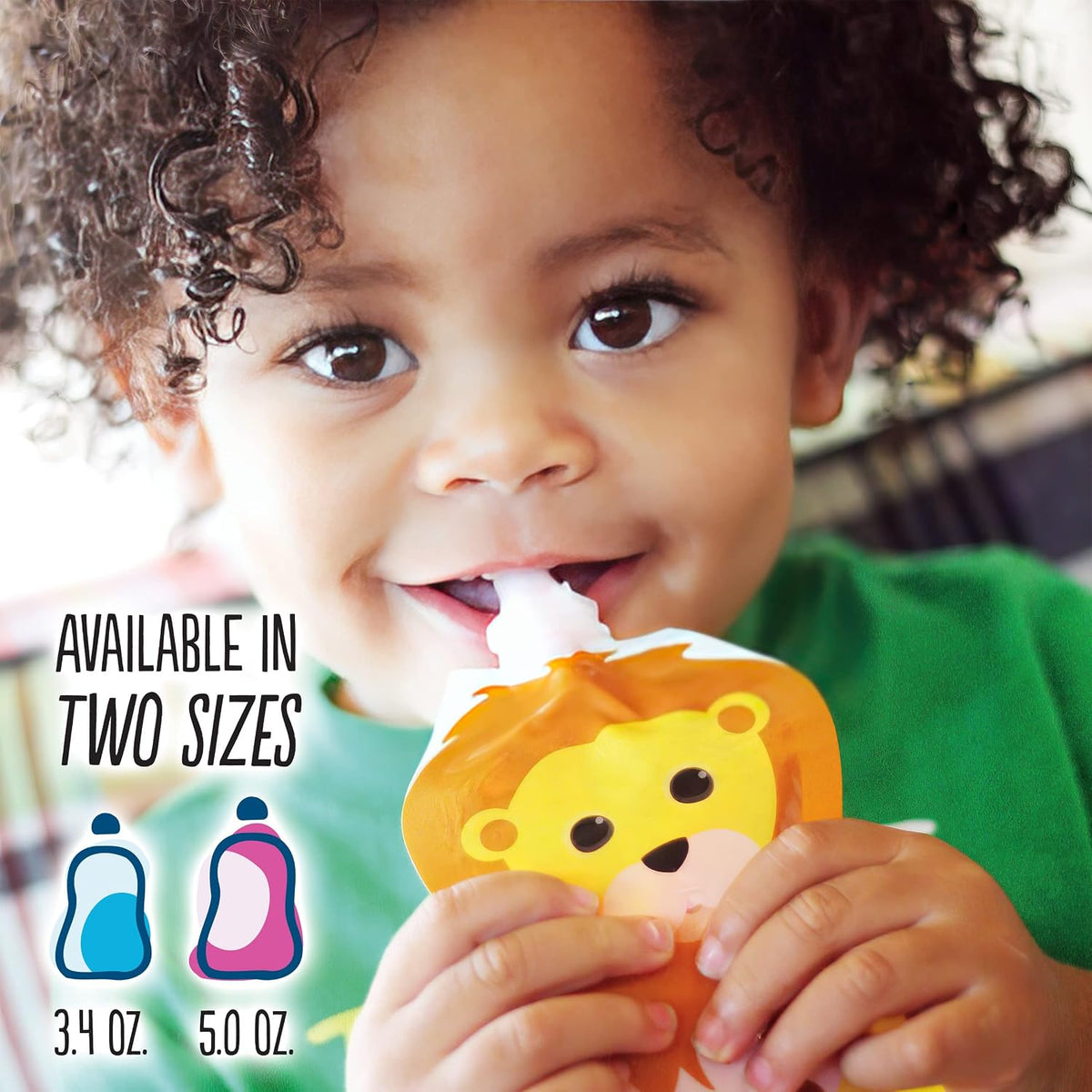 Reusable Baby Food Pouches, 6 Pack, 5oz, Assorted Animals