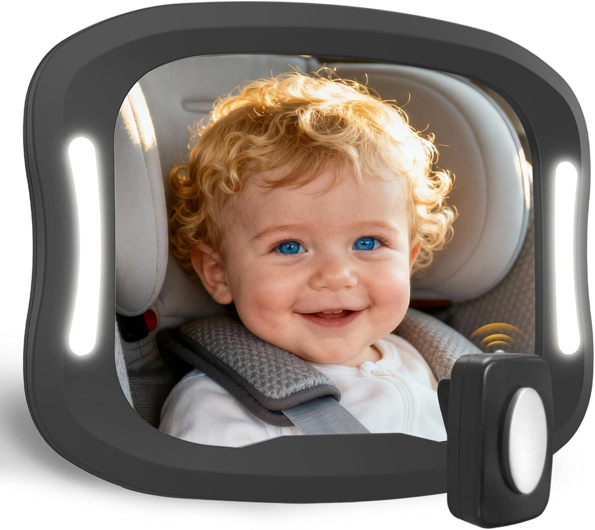 Baby Car Mirror with LED Light & Remote Control