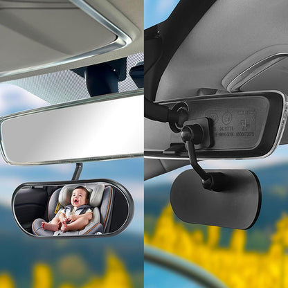 Car Rearview Mirror Rear View Mirrors for Baby 360 Adjustable Automotive Interior Mirrors Cars Mirror Rear Facing Kids Observing (Clip Base)