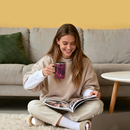 16 oz Insulated Stainless Steel Coffee Mug with Lid, Leopard Blue | 18/8 Stainless Steel | Double Wall Vacuum | 3D Print Finish | Sweat-Free Exterior | Sliding Lid | Ideal for Home & Office