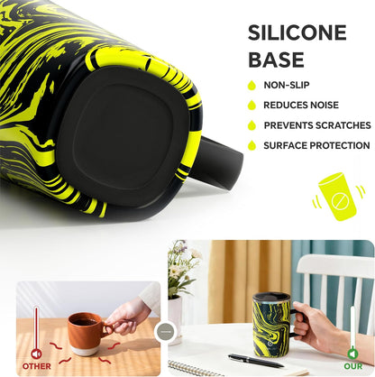 16 oz Insulated Stainless Steel Coffee Mug with Lid, Leopard Blue | 18/8 Stainless Steel | Double Wall Vacuum | 3D Print Finish | Sweat-Free Exterior | Sliding Lid | Ideal for Home & Office