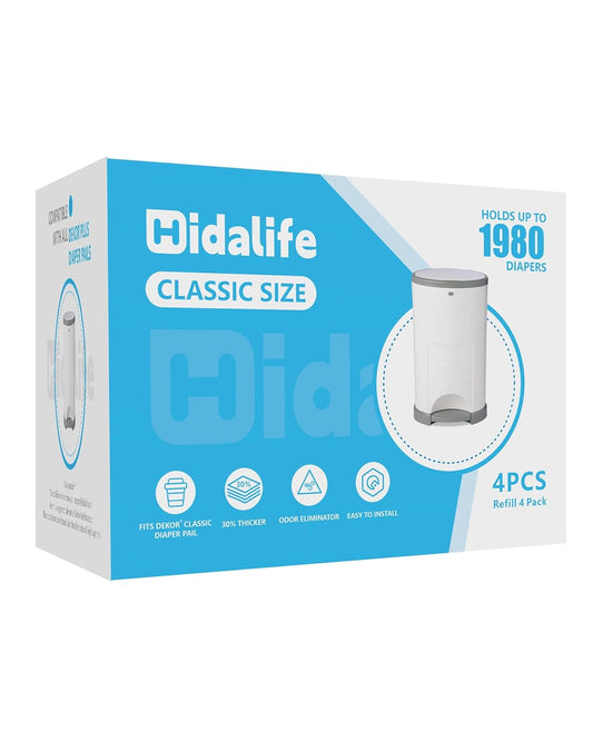 Refills Compatible with Dekor Classic Diaper Pails, Disposable Diaper Trash Bags, Extra Thick Diaper Pail Refill Liners, Hold Up to 3960 Diapers