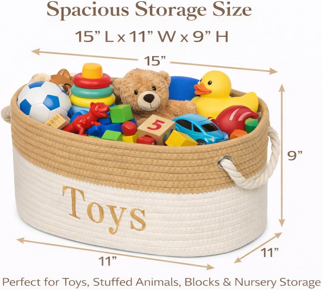 Toy Basket - 15 x 11 x 9 Toy Storage Bin