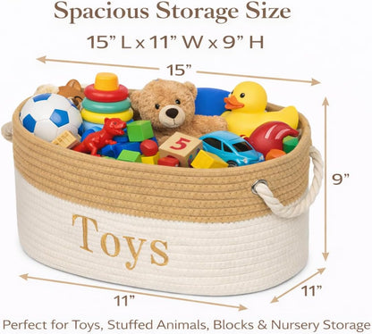 Toy Basket - 15 x 11 x 9 Toy Storage Bin