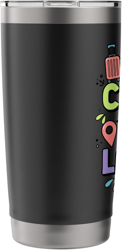 Carry On And Log In Remote Travel Work Design Stainless Steel Insulated Tumbler