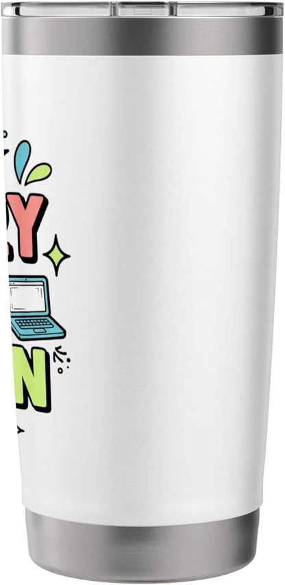 Carry On And Log In Remote Travel Work Design Stainless Steel Insulated Tumbler