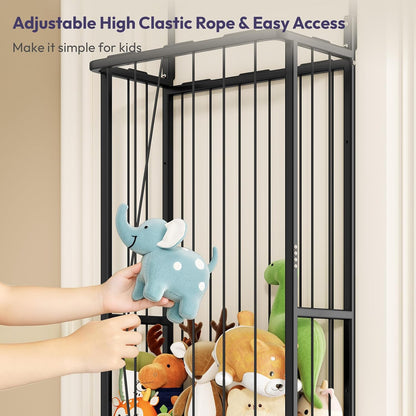 SWTYMIKI Hanging Stuffed Animal Storage - Over Door Toy Organizer, 2-Tier
