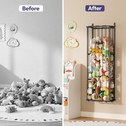 SWTYMIKI Hanging Stuffed Animal Storage - Over Door Toy Organizer, 2-Tier