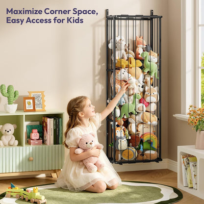 SWTYMIKI Hanging Stuffed Animal Storage - Over Door Toy Organizer, 2-Tier