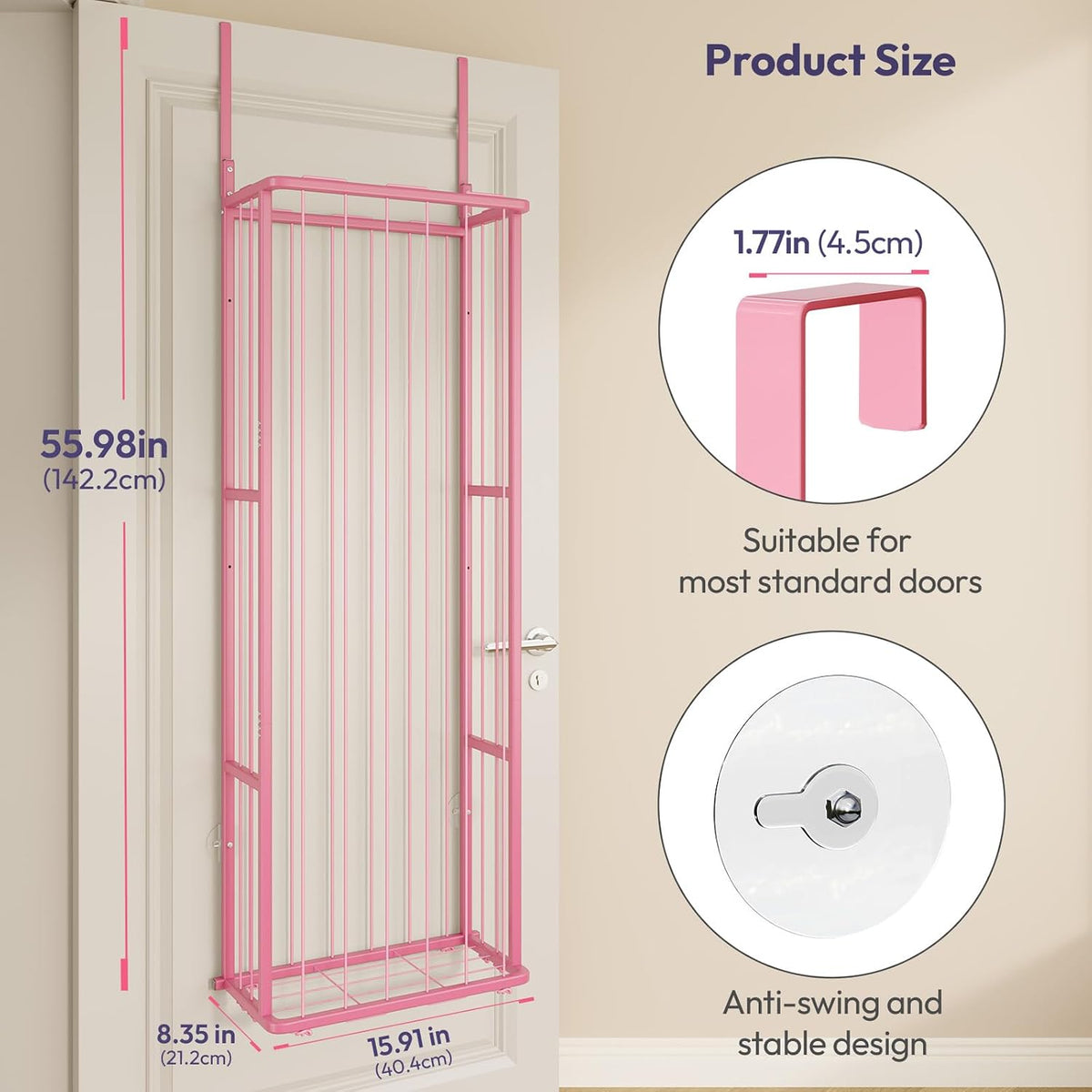 SWTYMIKI Hanging Stuffed Animal Storage - Over Door Toy Organizer, 2-Tier