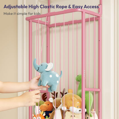 SWTYMIKI Hanging Stuffed Animal Storage - Over Door Toy Organizer, 2-Tier