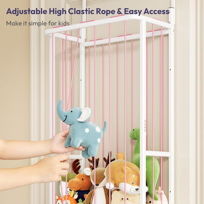 SWTYMIKI Hanging Stuffed Animal Storage - Over Door Toy Organizer, 2-Tier