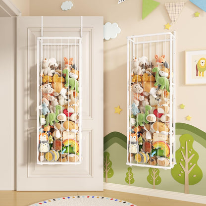 SWTYMIKI Hanging Stuffed Animal Storage - Over Door Toy Organizer, 2-Tier