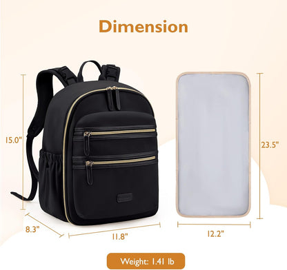 Neoprene Diaper Bag Backpack Small Baby Bag Travel Mini Diaper Backpack for Newborn with Insulated Pockets, Stroller Straps