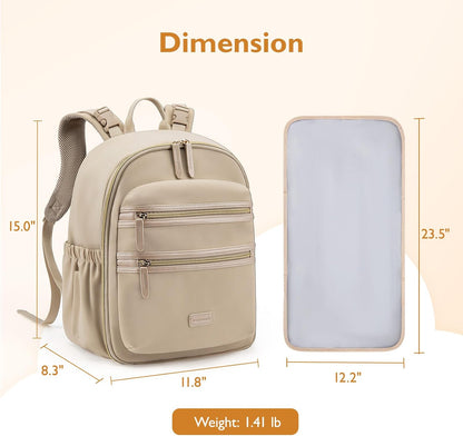 Neoprene Diaper Bag Backpack Small Baby Bag Travel Mini Diaper Backpack for Newborn with Insulated Pockets, Stroller Straps