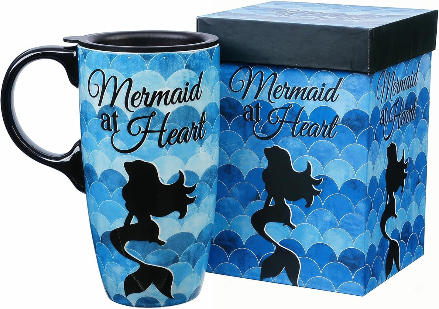 17oz Ceramic Travel Mug with Lid, Colorful Floral Coffee Mug | Artistic Ceramic Travel Cup, Microwave & Dishwasher Safe, Gift Box Included