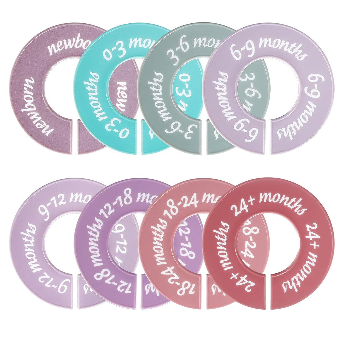 8 Pcs Baby Closet Dividers, Double-Sided Clothes Organizer for NB-24 Months