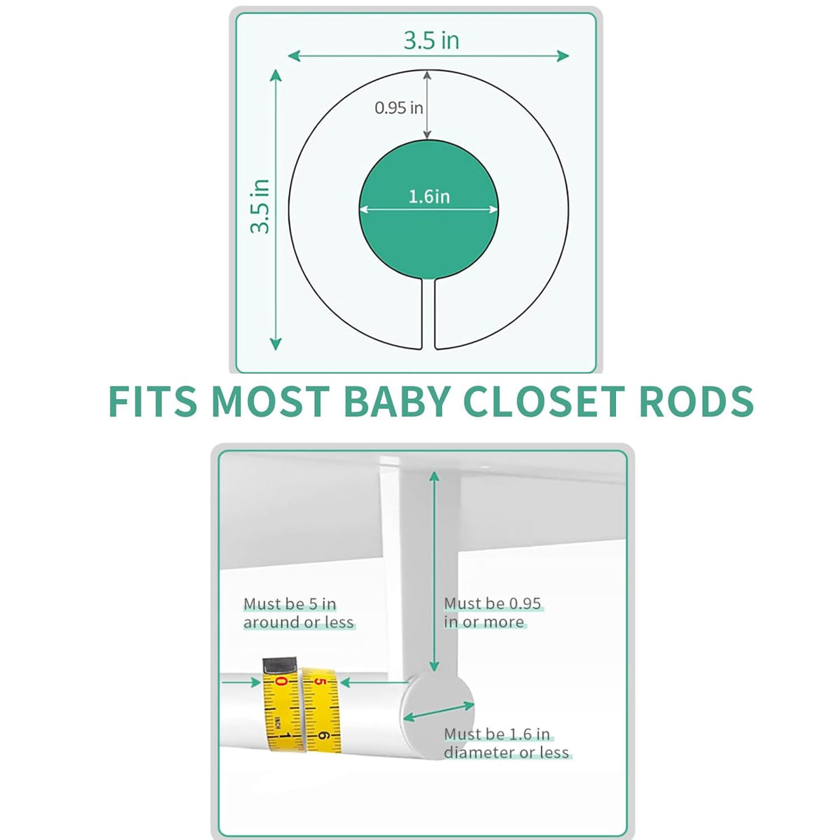 8 Pcs Baby Closet Dividers, Double-Sided Clothes Organizer for NB-24 Months