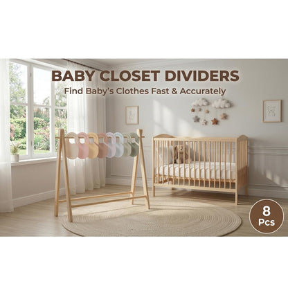 8 Pcs Baby Closet Dividers, Double-Sided Clothes Organizer for NB-24 Months