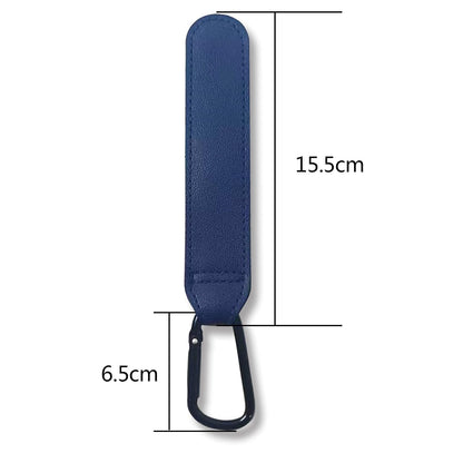 Stroller Hooks, 2 Pack Stroller Clips with Self-Locking Buckle, Hook and Loop Strap for Baby Stroller, Shopping Cart (Black)