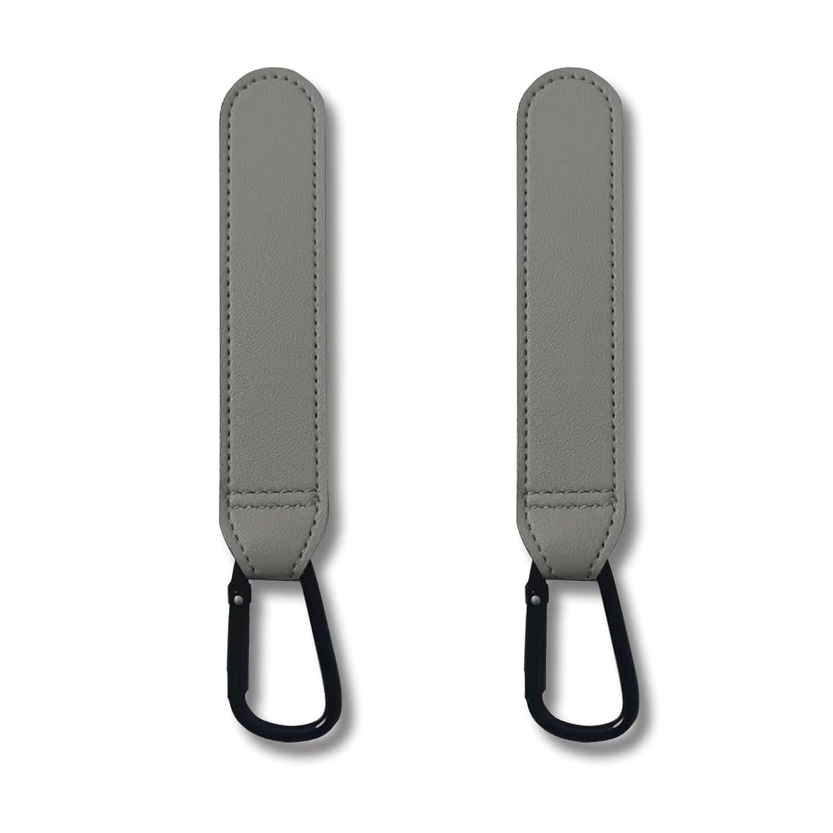 Stroller Hooks, 2 Pack Stroller Clips with Self-Locking Buckle, Hook and Loop Strap for Baby Stroller, Shopping Cart (Black)