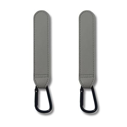 Stroller Hooks, 2 Pack Stroller Clips with Self-Locking Buckle, Hook and Loop Strap for Baby Stroller, Shopping Cart (Black)