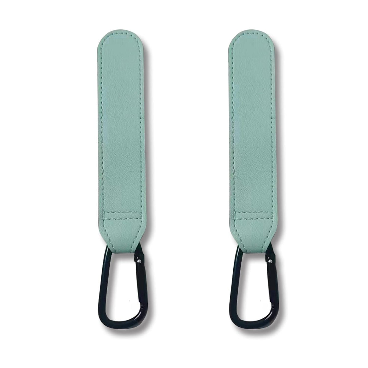 Stroller Hooks, 2 Pack Stroller Clips with Self-Locking Buckle, Hook and Loop Strap for Baby Stroller, Shopping Cart (Black)