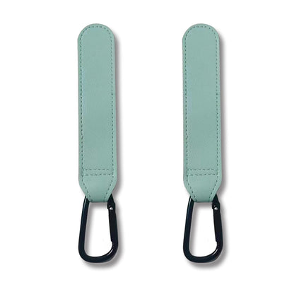 Stroller Hooks, 2 Pack Stroller Clips with Self-Locking Buckle, Hook and Loop Strap for Baby Stroller, Shopping Cart (Black)
