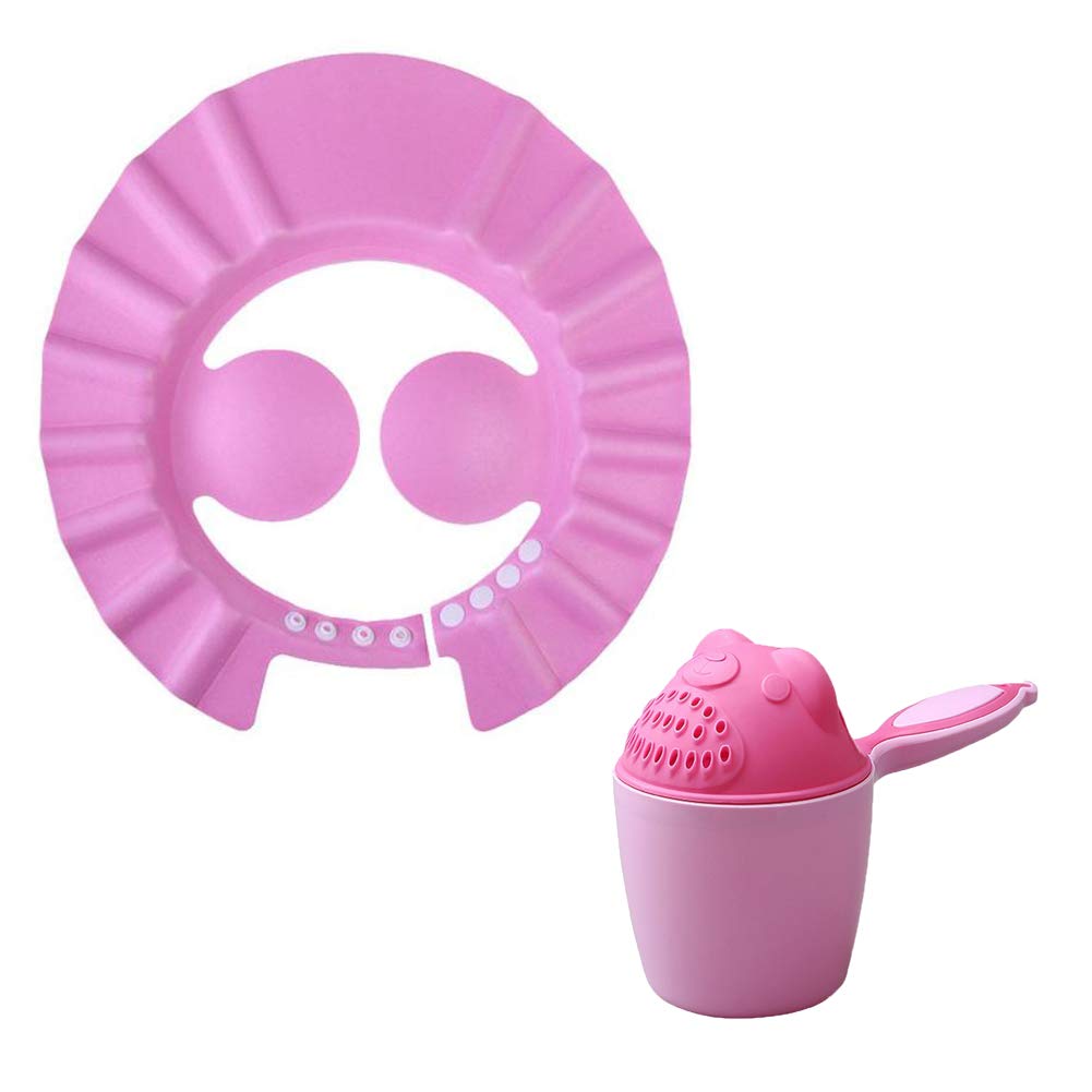 Rinser Rinse Cup Baby Shampoo Shower Bathing Protect Soft Cap Hat Baby Bath Set