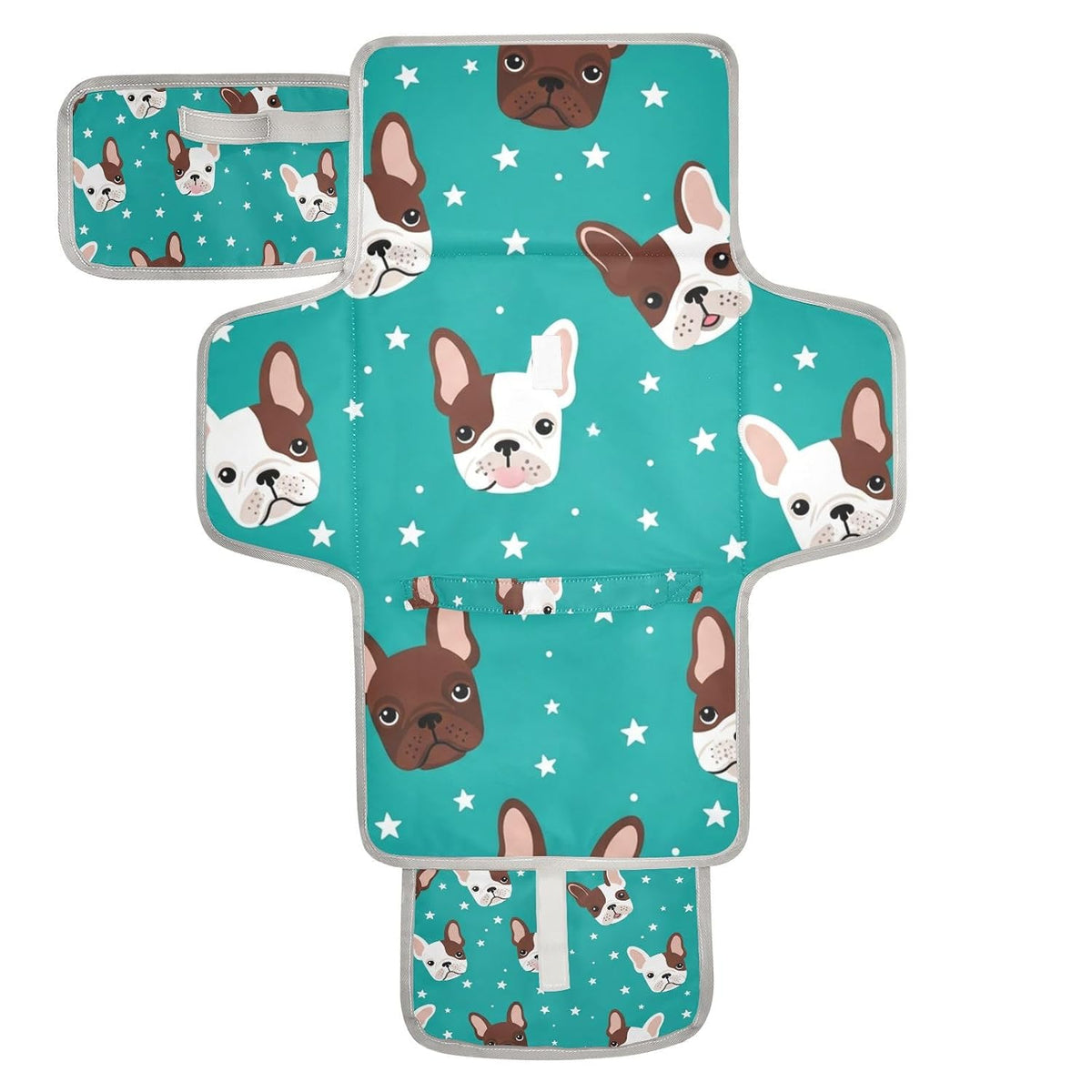 Star Bulldog Print Portable Diaper Changing Pad for Camping