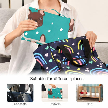 Star Bulldog Print Portable Diaper Changing Pad for Camping