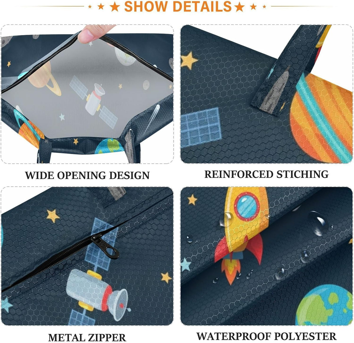 Space Astronauts Waterproof Travel Laundry Bag Washable 2-pk
