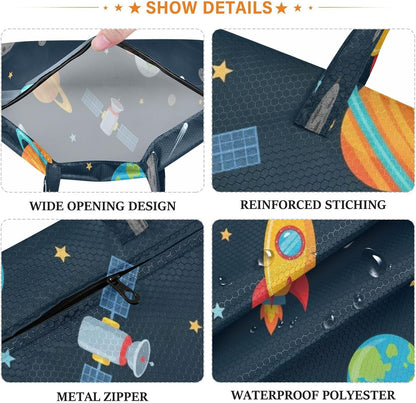 Space Astronauts Waterproof Travel Laundry Bag Washable 2-pk