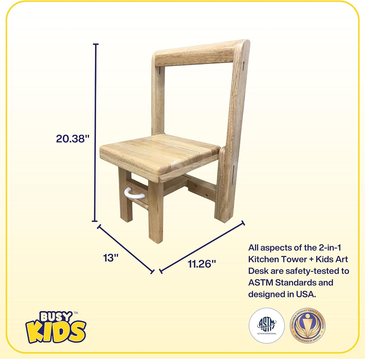 Fold 'N Store Step Stool for Toddlers, Wood Step Stool Kitchen & Bathroom Accessories, Child's Folding Helper for Hand Washing, Teeth Brushing, Holds up to 75 lbs. (Natural)
