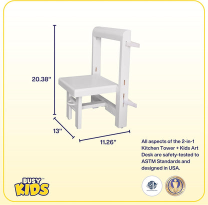 Fold 'N Store Step Stool for Toddlers, Wood Step Stool Kitchen & Bathroom Accessories, Child's Folding Helper for Hand Washing, Teeth Brushing, Holds up to 75 lbs. (Natural)