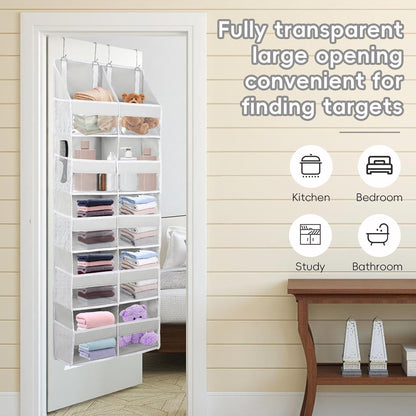 Over the Door Organizer 5 Tiers,Extra Large Behind Door Storage of 10 Compartments for Toys Clothes Diaper Organizer with Side Pockets