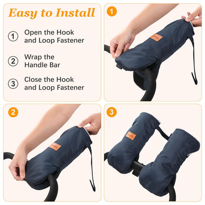 Stroller Gloves, Universal Stroller Hand Muff with Warm Polar Fleece